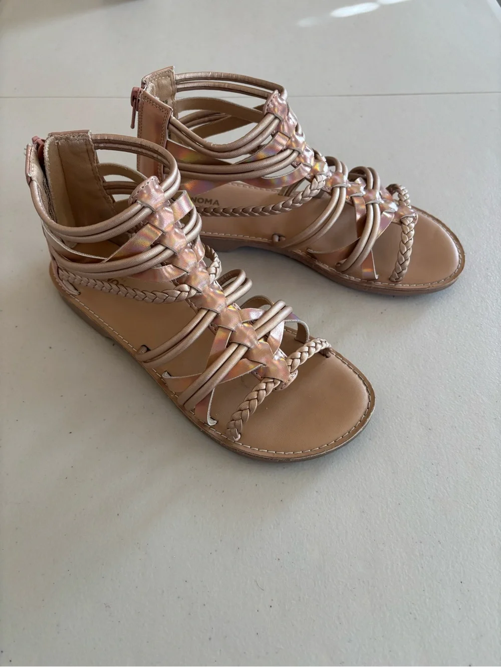 Sonoma Gold-Tone Braided Gladiator Sandals
